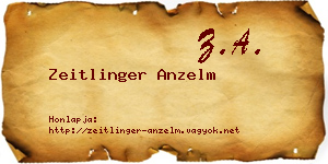 Zeitlinger Anzelm névjegykártya